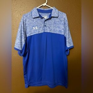Under Armour Men's Blue and Gray Polo Shirt